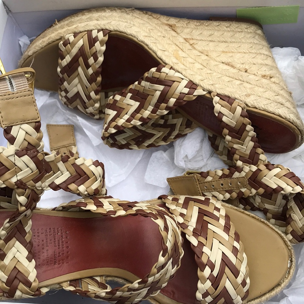 Multi colored wedge sandals